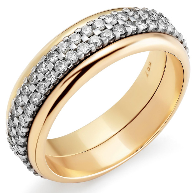 orphelia Orphelia® Women's Two-Tone 18C Ring - Silver/Gold RD-3016
