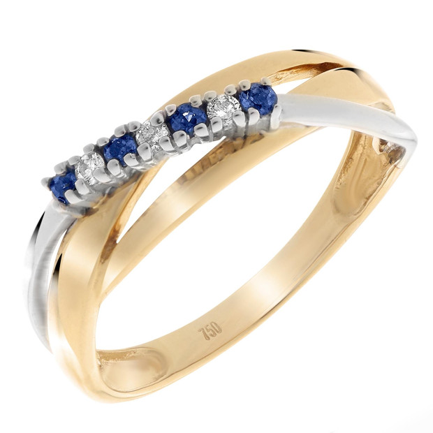 orphelia Orphelia® Women's Two-Tone 18C Ring - Silver/Gold RD-33362