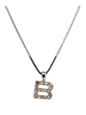 Orphelia® Women's Sterling Silver Chain with Pendant - Silver ALPHABET/B