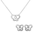 Sterling Silver Set: Chain-Pendant + Earrings SET-7088