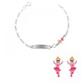 Child's Silver Set: Bracelet + Earrings SET-7137 #1