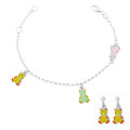 Child's Silver Set: Bracelet + Earrings SET-7140/YE #1