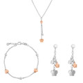 Sterling Silver Set: Chain + Bracelet + Earrings SET-7386 #1