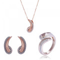 Orphelia® 'Tilou' Women's Sterling Silver Set: Necklace + Earrings + Ring - Rose SET-7441