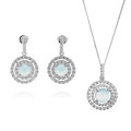 Silver Set: Chain-pendant + Earrings SET-7481/BC