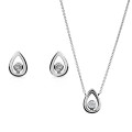 Orphelia Silver Set: Necklace + Earrings SET-7485 #1