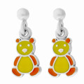 Bear Silver Drop Earrings ZO-7140/YE #1