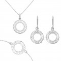 Orphelia Silver Set: Bracelet + Earrings + Necklace SET-7075 #1
