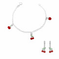 Silver Set: Bracelet + Earrings SET-7149/2 #1