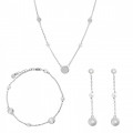 Silver Set: Chain + Bracelet + Earrings SET-7379 #1