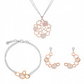 Silver Set: Chain + Bracelet + Earrings SET-7388 #1