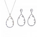Orphelia Set Valley Silver Set: Necklace + Earrings SET-7423 #1