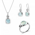 'Anat' Women's Sterling Silver Set: Necklace + Earrings + Ring - Silver SET-7467
