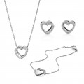Silver Set: Bracelet + Earrings + Necklace SET-7482 #1