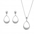 Orphelia Silver Set: Necklace + Earrings SET-7490 #1
