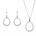 Orphelia Silver Set: Chain-pendant + Earrings SET-7494 #1
