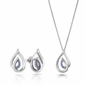 Dazzle Silver Set: Chain-pendant + Earrings SET-7518/B #1