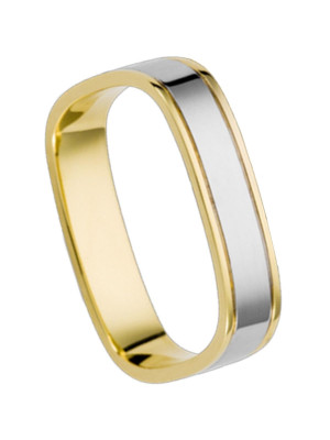 Unisex's Sterling Silver Wedding ring - Silver/Gold OR6860/L/LE/45/62