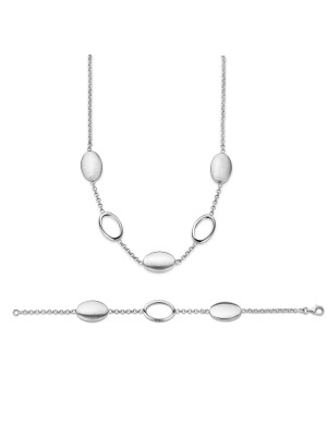 Orphelia® Women's Sterling Silver Set: Chain + Bracelet - Silver SET-017