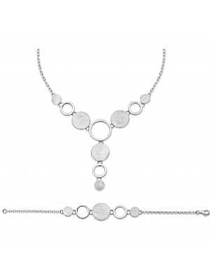 Orphelia® Women's Sterling Silver Set: Chain + Bracelet - Silver SET-021