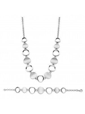Orphelia® Women's Sterling Silver Set: Chain + Bracelet - Silver SET-025