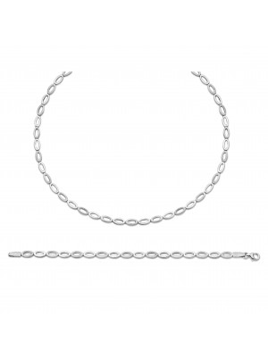 Orphelia® Women's Sterling Silver Set: Chain + Bracelet - Silver SET-031
