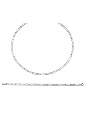 Orphelia® Women's Sterling Silver Set: Chain + Bracelet - Silver SET-034