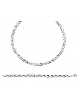 Orphelia® Women's Sterling Silver Set: Chain + Bracelet - Silver SET-042