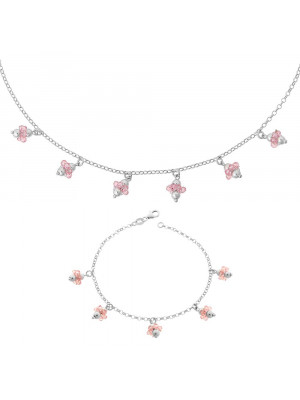 Orphelia Silver Set: Bracelet + Necklace SET-2559 #1