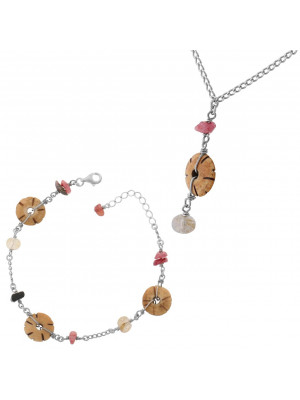 Orphelia Silver Set: Bracelet + Necklace SET-2586 #1