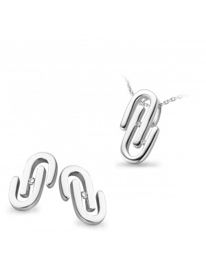 Orphelia® Women's Sterling Silver Set: Chain-Pendant + Earrings - Silver SET-5003