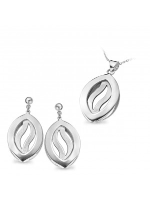 Orphelia® Women's Sterling Silver Set: Chain-Pendant + Earrings - Silver SET-5067