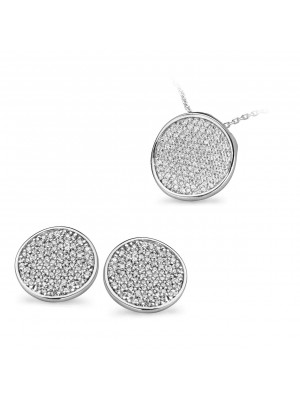 Orphelia® Women's Sterling Silver Set: Chain-Pendant + Earrings - Silver SET-5086