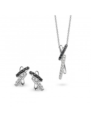 Orphelia® Women's Sterling Silver Set: Chain-Pendant + Earrings - Silver SET-5101