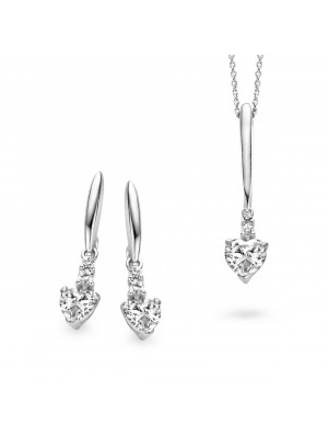 Orphelia® Women's Sterling Silver Set: Chain-Pendant + Earrings - Silver SET-5136