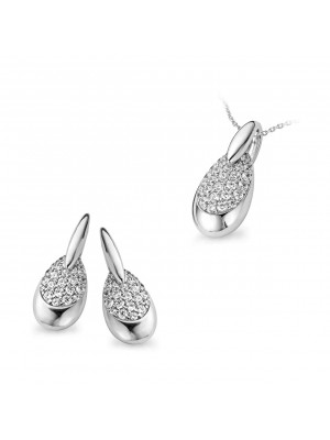 Orphelia® Women's Sterling Silver Set: Chain-Pendant + Earrings - Silver SET-5141