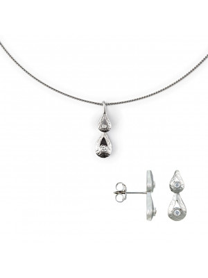 Orphelia® Women's Sterling Silver Set: Chain-Pendant + Earrings - Silver SET-5253