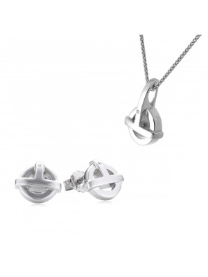 Sterling Silver Set: Chain-Pendant + Earrings SET-5677