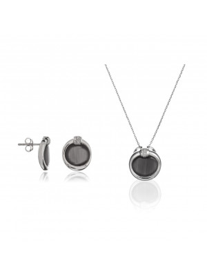 Orphelia® Women's Sterling Silver Set: Chain-Pendant + Earrings - Silver SET-5900