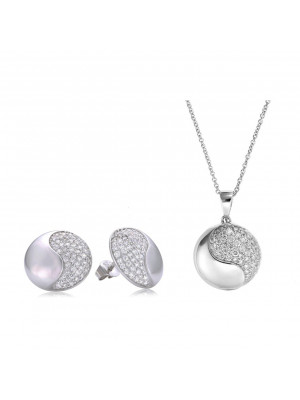 Orphelia® Women's Sterling Silver Set: Chain-Pendant + Earrings - Silver SET-5968