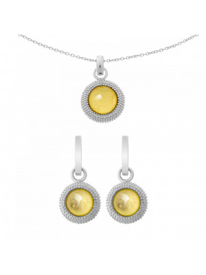 Orphelia® Women's Sterling Silver Set: Chain-Pendant + Earrings - Silver SET-6041/2