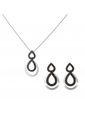 Orphelia Silver Set: Chain-pendant + Earrings SET-7092/2 #1