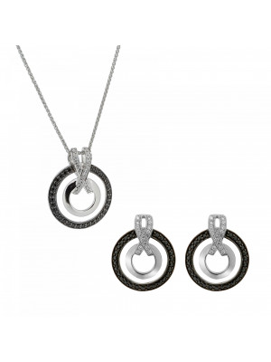 Sterling Silver Set: Chain-Pendant + Earrings SET-7095/2 #1
