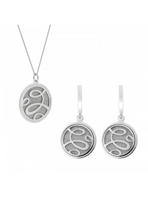 Orphelia Silver Set: Chain-pendant + Earrings SET-7096 #1