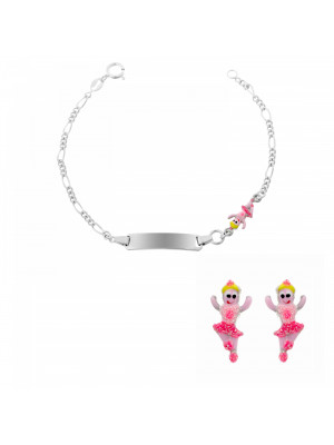Child's Silver Set: Bracelet + Earrings SET-7137 #1
