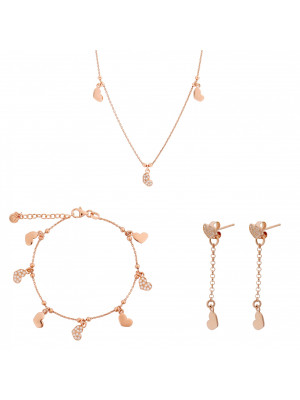 Orphelia Silver Set: Chain + Bracelet + Earrings SET-7381 #1