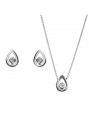 Orphelia Silver Set: Necklace + Earrings SET-7485 #1