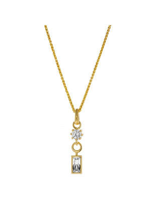 Orphelia® 'Madelyn' Women's Sterling Silver Pendant with Chain - Gold ZH-7583/G