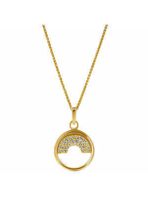 'Tista' Women's Sterling Silver Pendant with Chain - Gold ZH-7586/G