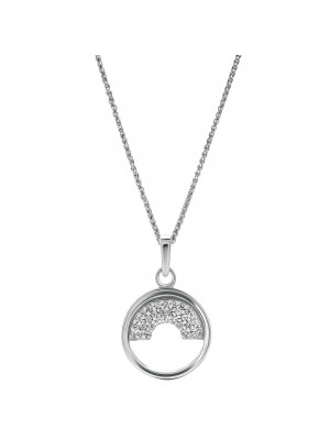 'Tista' Women's Sterling Silver Pendant with Chain - Silver ZH-7586